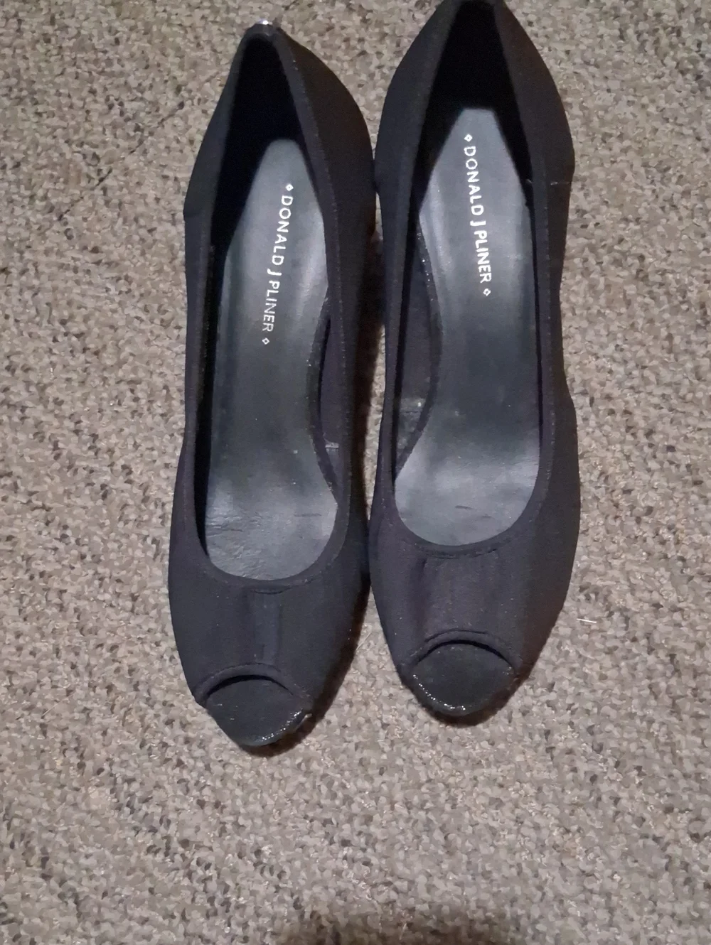 Donald J. Pliner Black Peep-Toe Heels